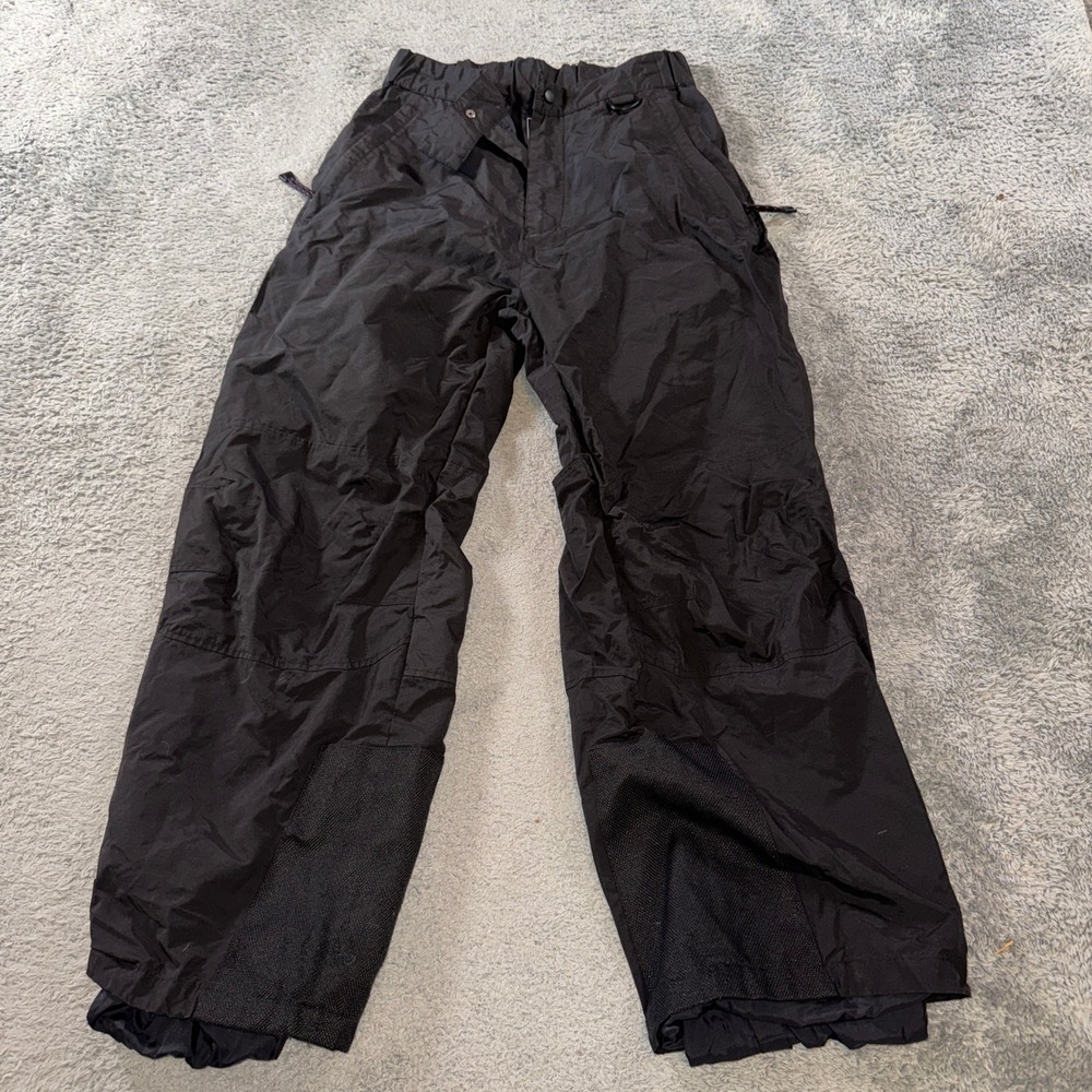Black Ice Mens Snow Pants Medium M Black Nylon Insulated Ski Snowboard Pockets